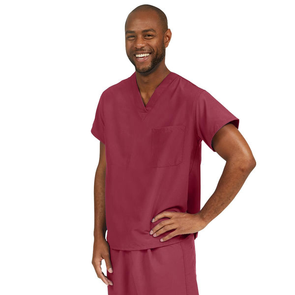 PerforMAX Unisex Reversible V-Neck Scrub Top with 2 Pockets, Wine, Size 3XL, Angelica Color Code, 1/EA  (810JWNXXXL-CA) Each