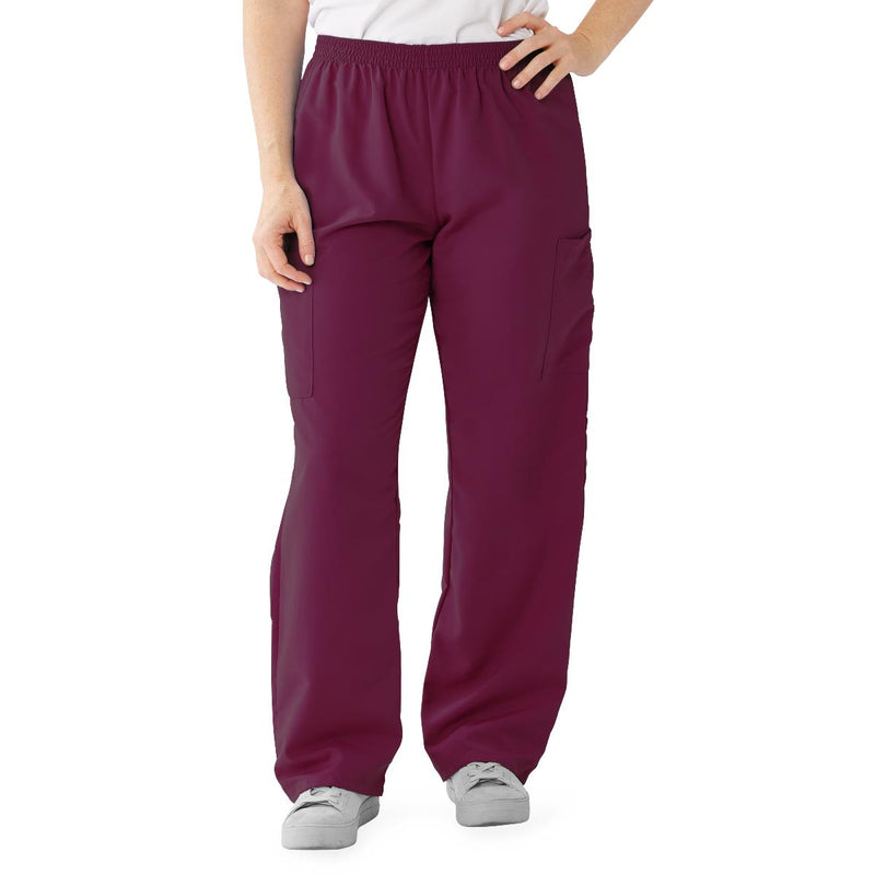 PerforMAX Unisex Elastic Waist Scrub Pants, Size XS Regular Inseam, Wine, 1/EA  (850JWNXS) Each