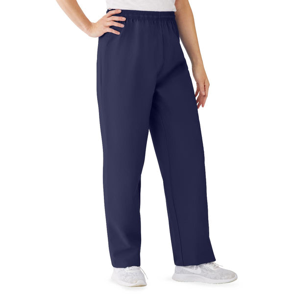 AngelStat Women's Elastic Waist Scrub Pants with Drawstring, Size L, Navy, 1/EA  (854NNTL) Each