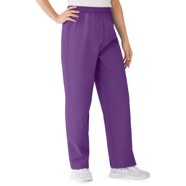 AngelStat Women's Elastic Waist Scrub Pants with Drawstring, Size S, Purple, 1/EA  (854NRPS) Each