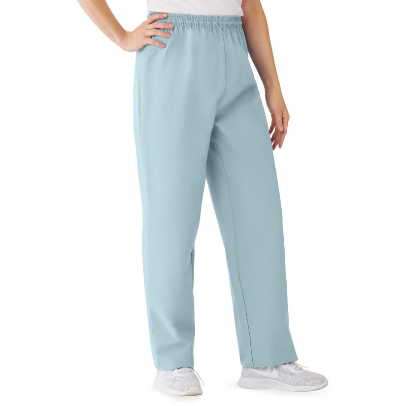 AngelStat Women's Elastic Waist Scrub Pants with Drawstring, Size M, Misty, 1/EA  (854NTZM) Each