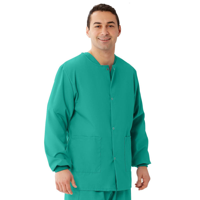 AngelStat Unisex Snap-Front Warm-Up Scrub Jacket, Jade, Size 3XL, Angelica Color Code, 1/EA  (849NTJXXXL-CA) Each