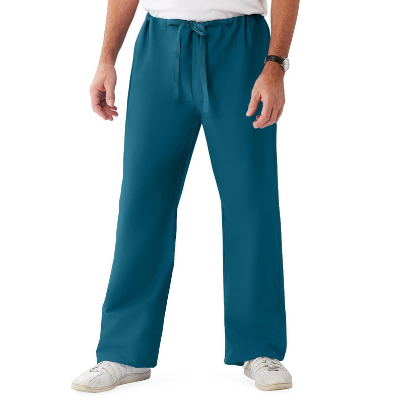 ComfortEase Unisex Reversible Scrub Pants with Drawstring Waist, Caribbean Blue, Regular Inseam, Size S, Medline Color Code, 1/EA  (900JCBS-CM) Each