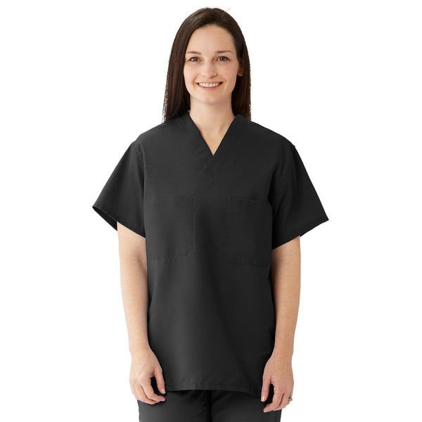 ComfortEase Unisex Reversible Scrub Top with 2 Pockets, Black, Size L, Medline Color Code, 1/EA  (910DKWL-CM) Each