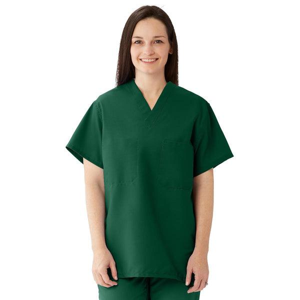 ComfortEase Unisex Reversible Scrub Top with 2 Pockets, Evergreen, Size S, Medline Color Code, 1/EA  (910JEGS-CM) Each