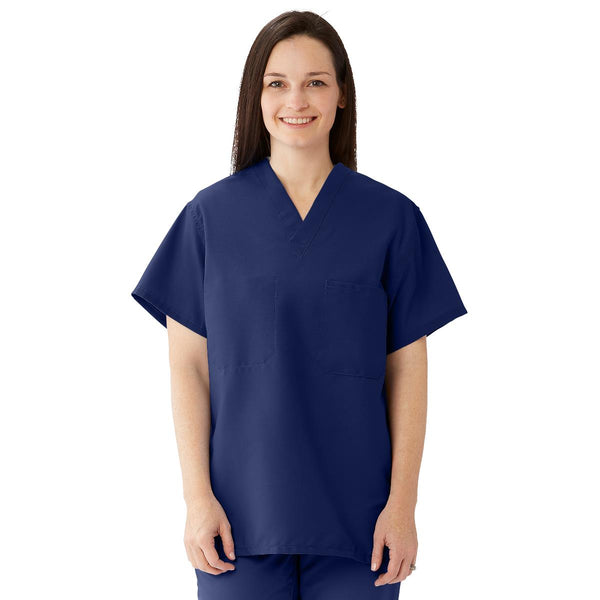 ComfortEase Unisex Reversible Scrub Top with 2 Pockets, Midnight Blue, Size 2XL, Medline Color Code, 1/EA  (910JNTXXL-CM) Each