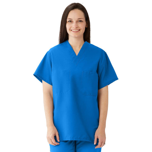 ComfortEase Unisex Reversible Scrub Top with 2 Pockets, Royal Blue, Size M, Medline Color Code, 1/EA  (910JRLM-CM) Each