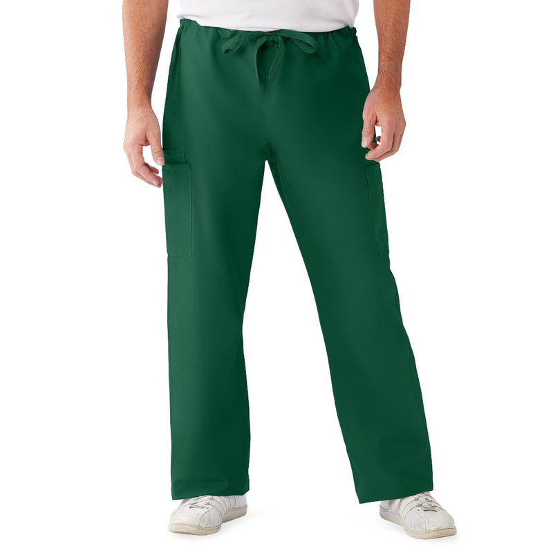 ComfortEase Unisex Nonreversible Drawstring Cargo Scrub Pants with Medline Color-Coding, Size 3XL Regular Inseam, Evergreen, 1/EA  (950JEGXXXL-CM) Each