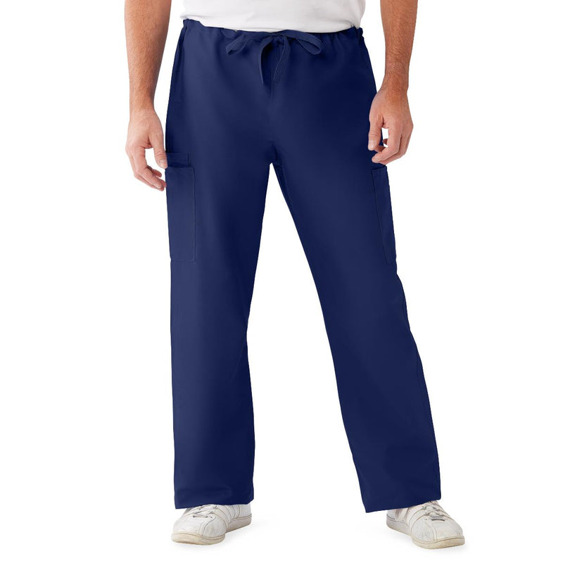 ComfortEase Unisex Nonreversible Drawstring Cargo Scrub Pants with Medline Color-Coding, Size 4XL Regular Inseam, Midnight Blue, 1/EA  (950JNT4XL-CM) Each