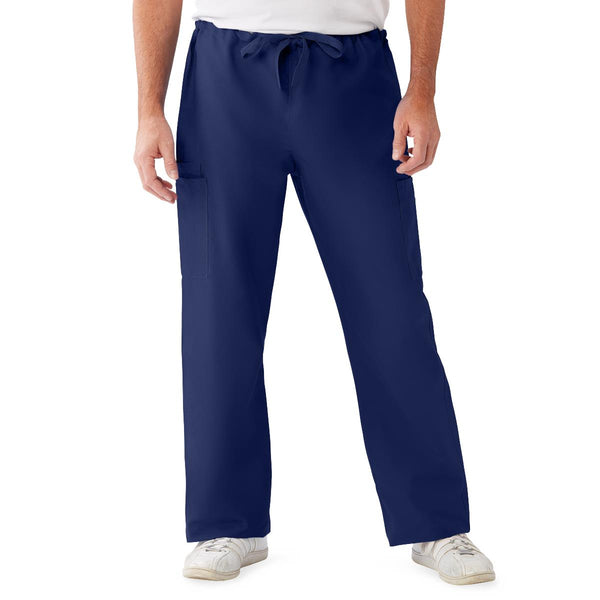 ComfortEase Unisex Nonreversible Drawstring Cargo Scrub Pants with Medline Color-Coding, Size XL Regular Inseam, Midnight Blue, 1/EA  (950JNTXL-CM) Each