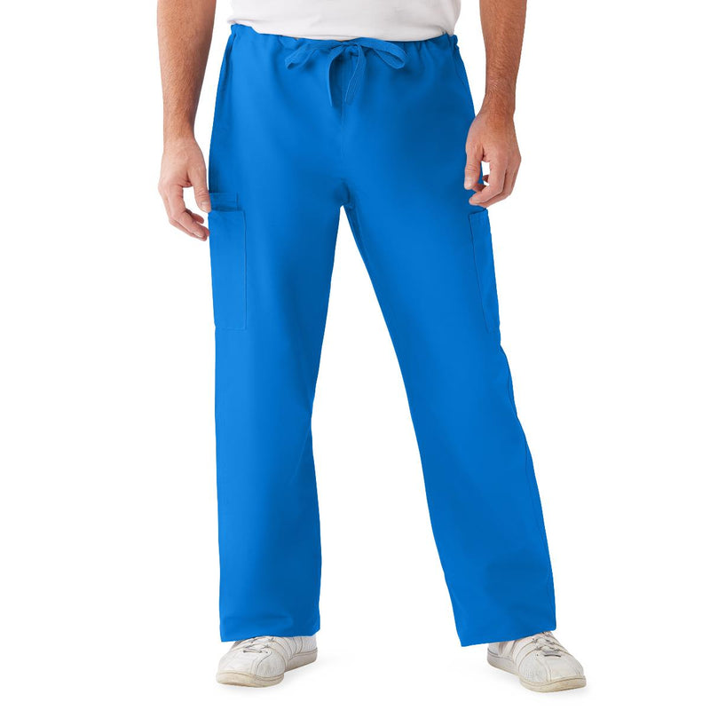 ComfortEase Unisex Nonreversible Drawstring Cargo Scrub Pants with Medline Color-Coding, Size XS Regular Inseam, Royal Blue, 1/EA  (950JRLXS-CM) Each