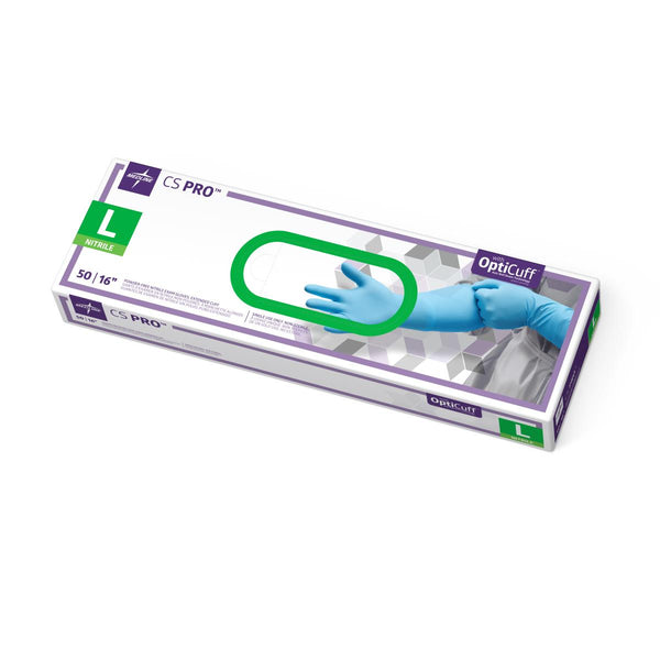CS Pro 16" Extended Cuff Powder-Free Nitrile Exam Gloves, Size L, 50/BX (CS16LH) Box of 50