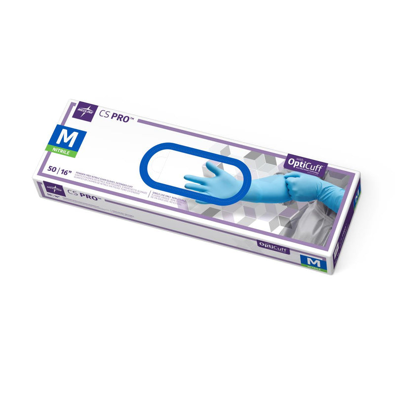 CS Pro 16" Extended Cuff Powder-Free Nitrile Exam Gloves, Size M, 50/BX (CS16MH) Box of 50