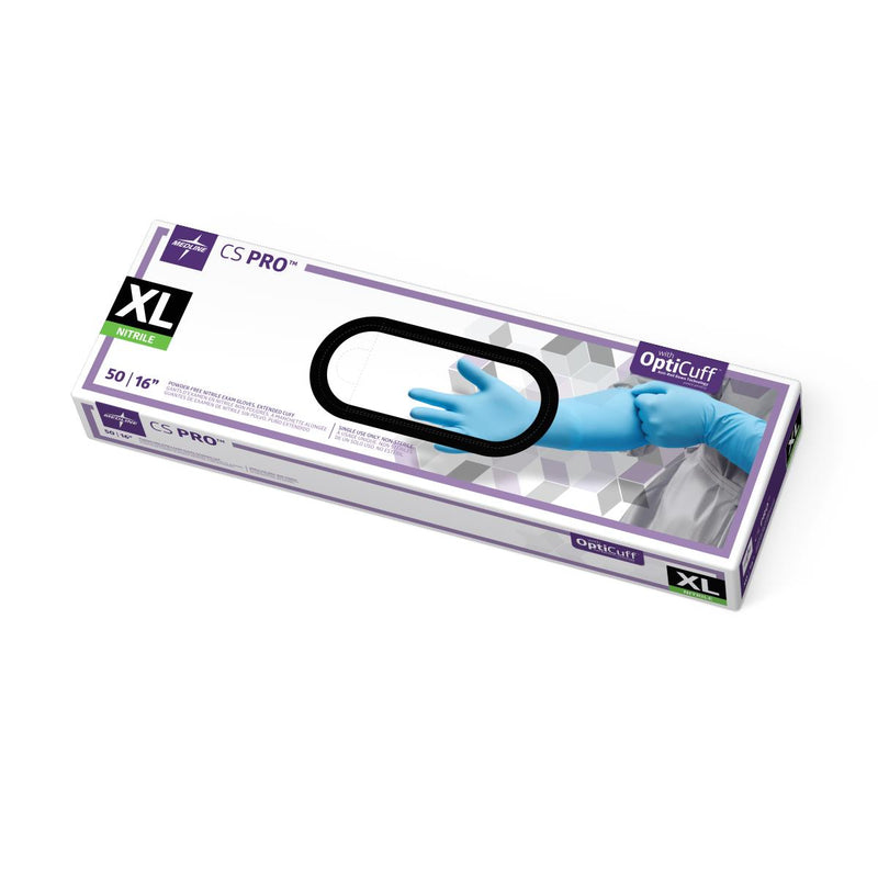 CS Pro 16" Extended Cuff Powder-Free Nitrile Exam Gloves, Size XL, 50/BX (CS16XLH) Box of 50