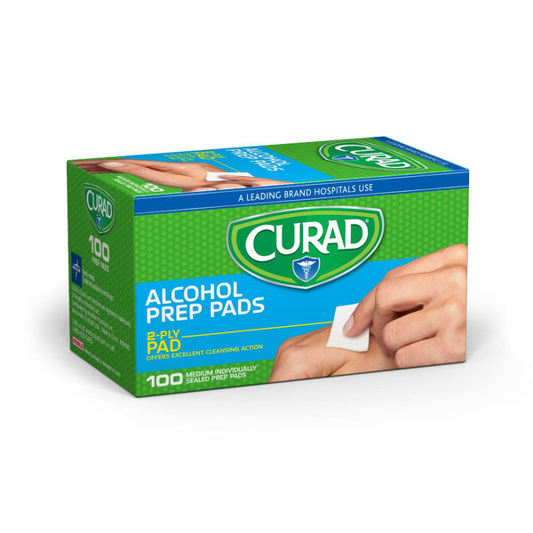 CURAD Medium 2-Ply Sterile Alcohol Prep Pad, 100/Box, 30/CS (CUR090737RB) Case of 30