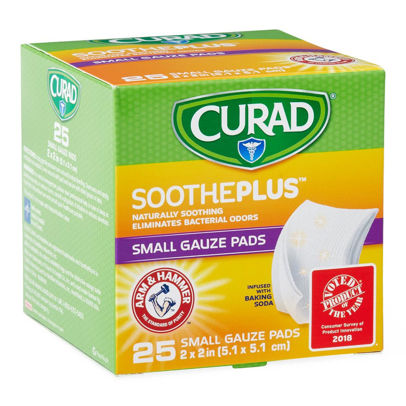 CURAD SoothePlus 2" x 2" Gauze Pad, 25/Box, 1/EA  (CUR202225AHH) Each