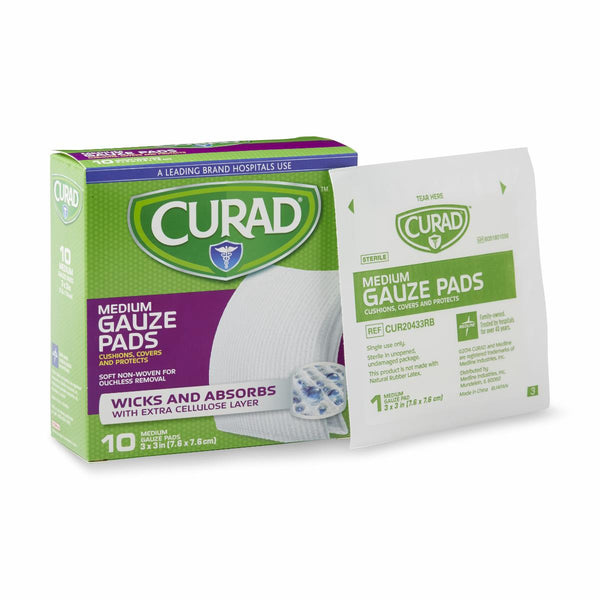 CURAD Sterile Pro-Gauze Pad, 3" x 3", 10/Box, 24/CS  (CUR20433RB) Case of 24