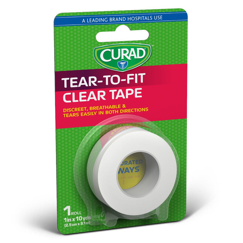 CURAD Transparent Plastic Medical Adhesive Tape, 1" x 10 yd., 24/CS  (CUR26201C) Case of 24