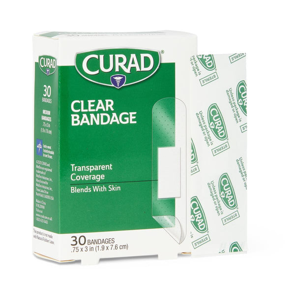 CURAD Clear Adhesive Bandage, 3/4" x 3", 30/Box, 24/CS  (CUR44010RB) Case of 24