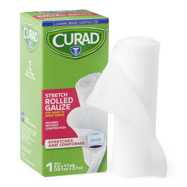 CURAD Stretch Rolled Gauze, 4" x 4.1 yd., 24/CS  (CUR47144ERB) Case of 24