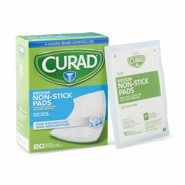 CURAD Sterile Nonstick Pad, 3" x 4" 20 ct., 1/BX  (CUR47398RBZ) Box of 1