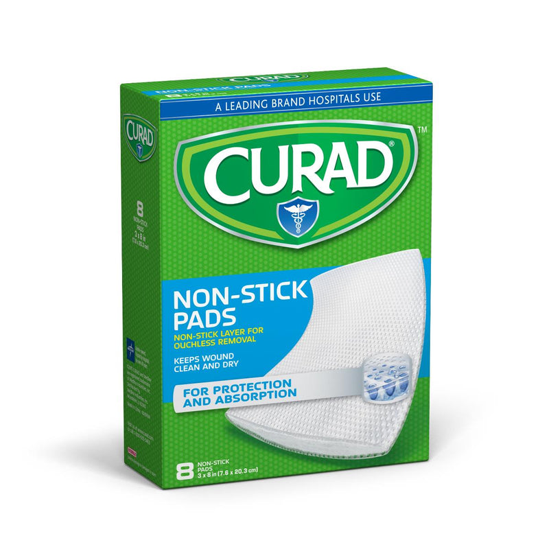 CURAD Sterile Nonstick Pad, 8" x 3", 8/Box, 12/CS  (CUR47399RB) Case of 12