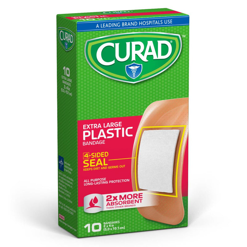 CURAD Plastic Adhesive Patch, 2" x 4", 10 Bandages/Box, 24/CS  (CUR47437RB) Case of 24