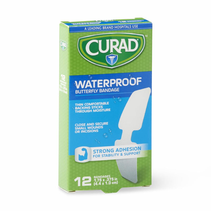 CURAD Butterfly Closure Waterproof Adhesive Bandage, 1-3/4" x 3/8", 1/EA  (CUR47442RBZ) Each