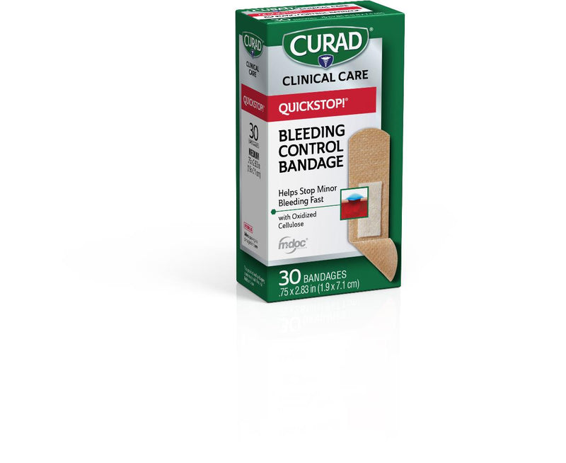 CURAD Flex-Fabric Bandages with QuickStop! Bleeding Control Technology, 0.75" x 2.83", 24/CS  (CUR5243V1) Case of 24