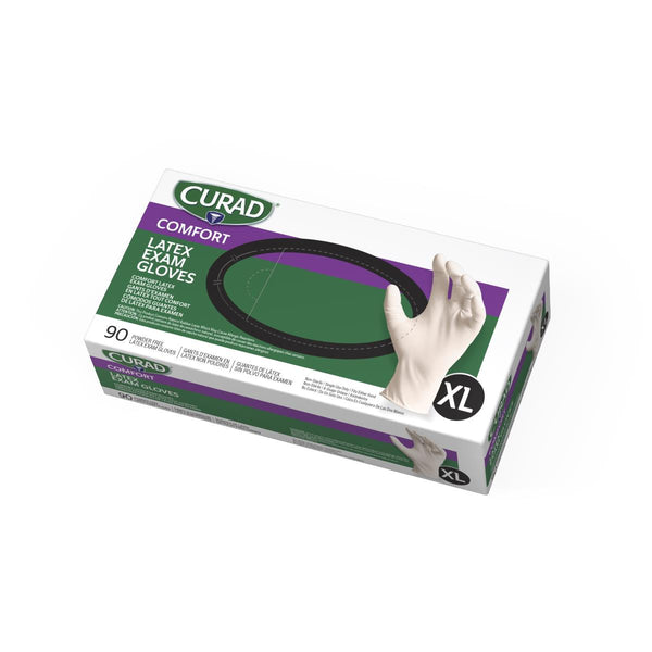 CURAD Latex Exam Gloves, Size XL, 90/BX (CUR8107H) Box of 90