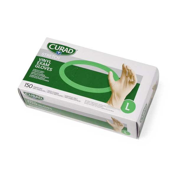 CURAD Stretch Vinyl Exam Gloves, Size L, 150/BX (CUR9226H) Box of 150