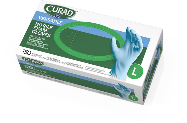 CURAD Textured Nitrile Exam Gloves, Size L, 150/BX  (CUR9316H) Box of 150