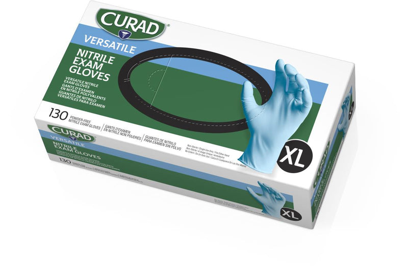 CURAD Textured Nitrile Exam Gloves, Size XL, 130/BX (05166CS) Box of 130