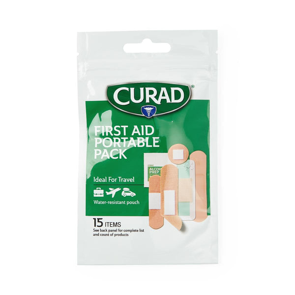 CURAD First Aid Kit with Bag, 15 Pieces, 48/CS (CURFAK01) Case of 48