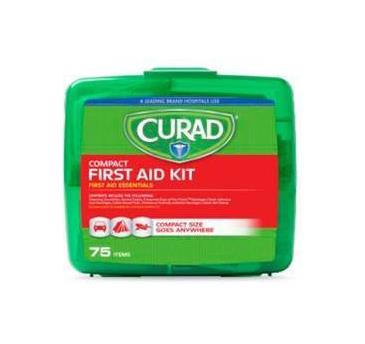 CURAD Compact First Aid Kit, 75 Pieces, 6/CS (CURFAK200RB) Case of 6