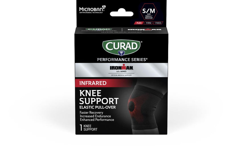 CURAD Performance Series IRONMAN Infrared Elastic Knee Support, Size S/M, 1 EA (CURIM2311SMHH) Each