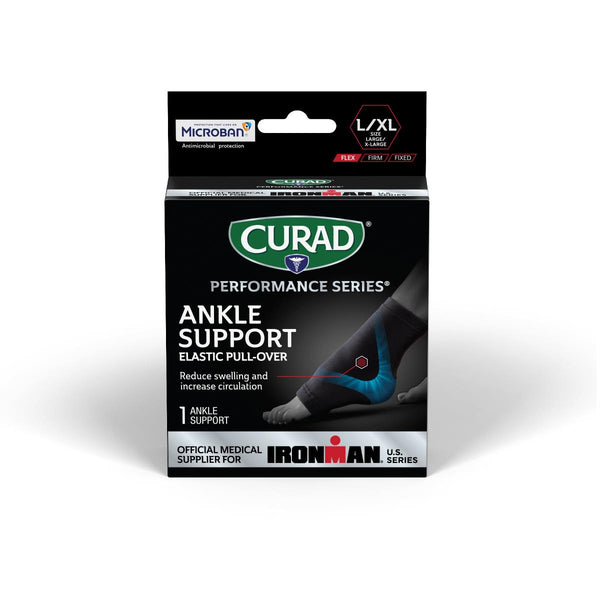CURAD Performance Series IRONMAN Elastic Pull-Over Ankle Support, Size L/XL, 1 EA (CURIM2610LXHH) Each