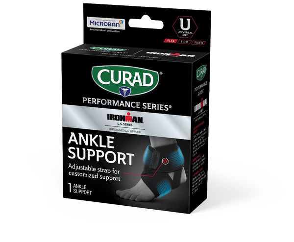 CURAD Performance Series IRONMAN Adjustable Wraparound Ankle Support with Open Heel, Universal Size, 4/CS (CURIM26700) Case of 4