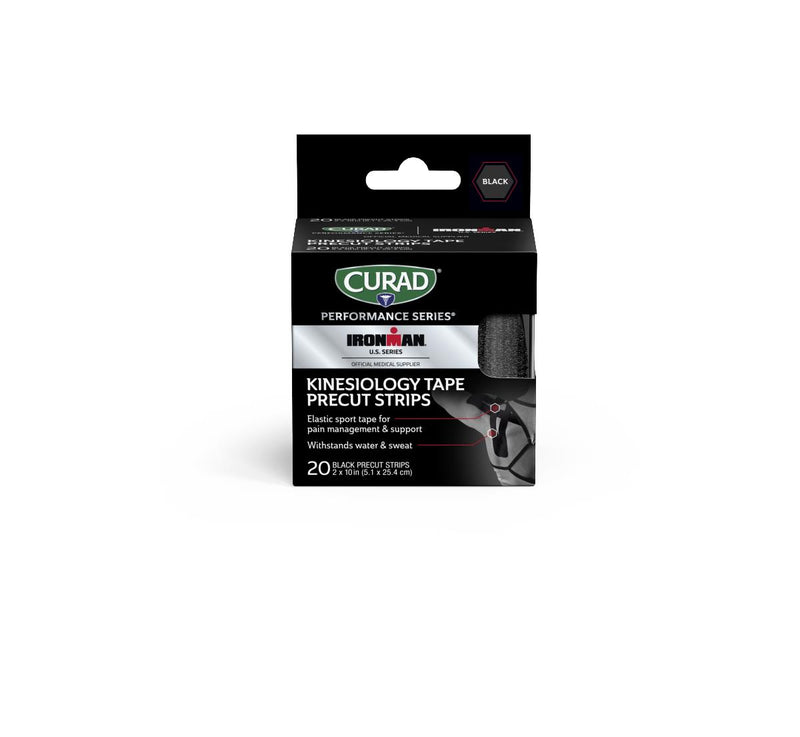 Ironman CURAD Performance Series IRONMAN Kinesiology Tape, Black, 2" x 10", Without Canister, 12/CS  (CURIM5058) Case of 12