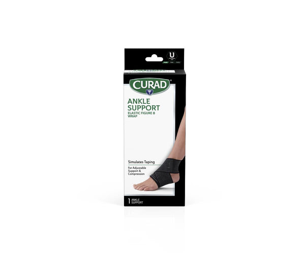 CURAD Figure-8 Elastic Ankle Wrap, Black, Universal Size, 7.5" to 11", Retail Packaging, 1 EA (CURORT612HH) Each
