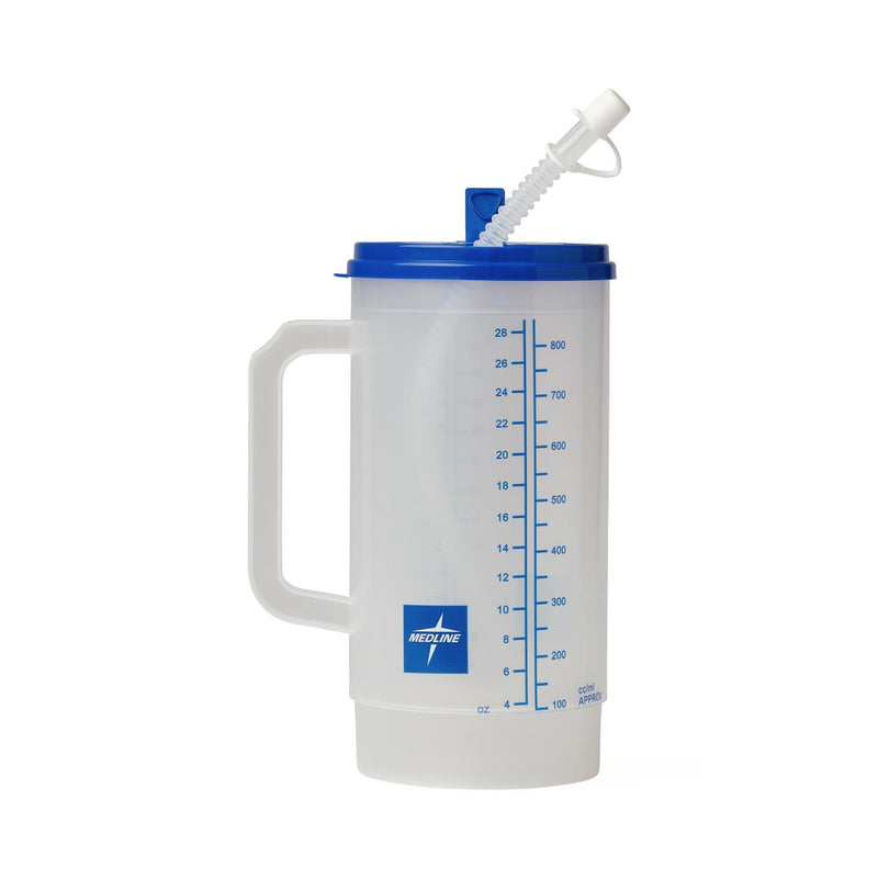 Insulated Carafe with Graduations, Clear with Blue Lid, 32 oz. with Graduations to 28 oz., 48/CS  (DYC80540P) Case of 48