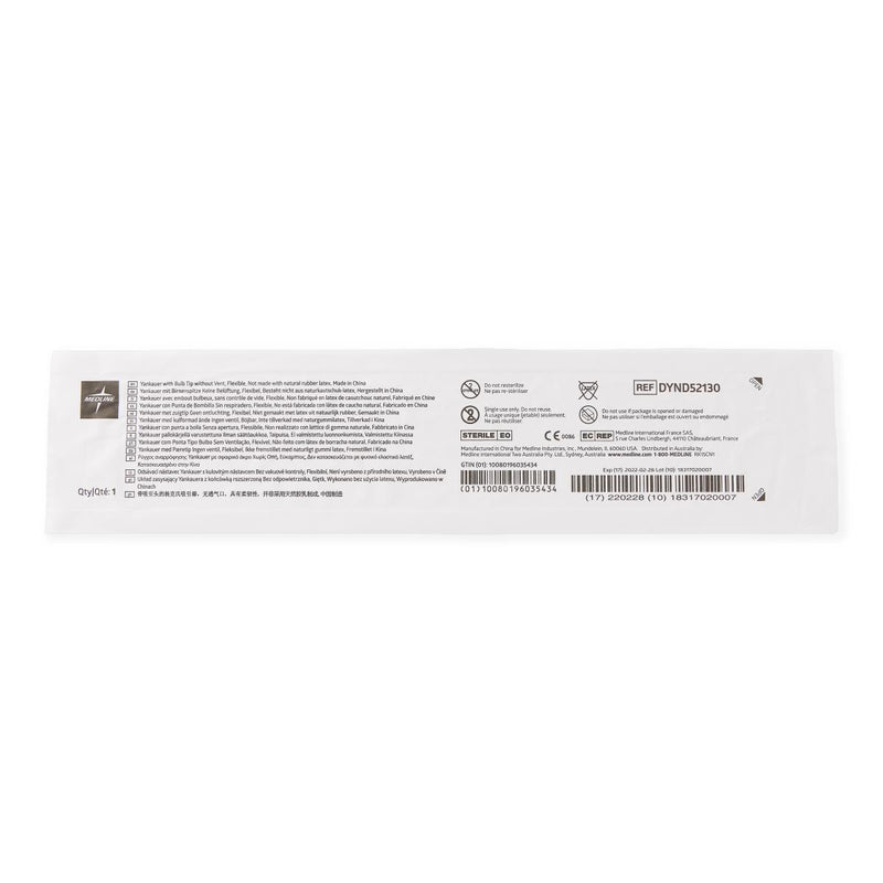 Sterile Flexible Yankauer with Bulb Tip, No Vent, 1 EA (DYND52130H) Each