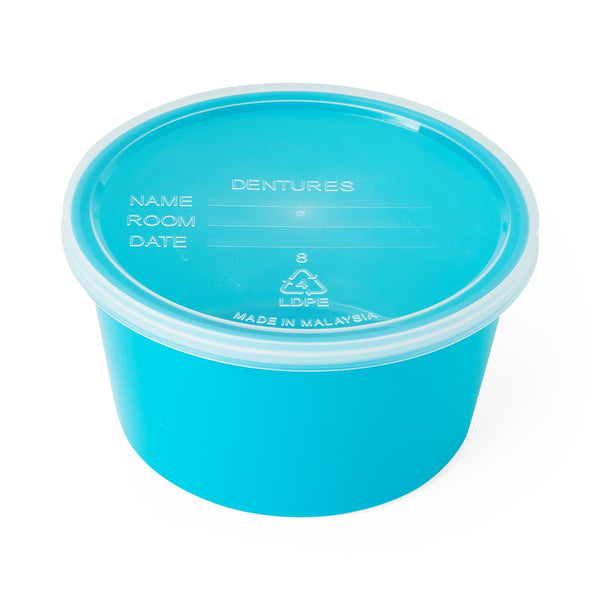 Denture Container with Lid, Aqua, 250/CS (DYND70293) Case of 250
