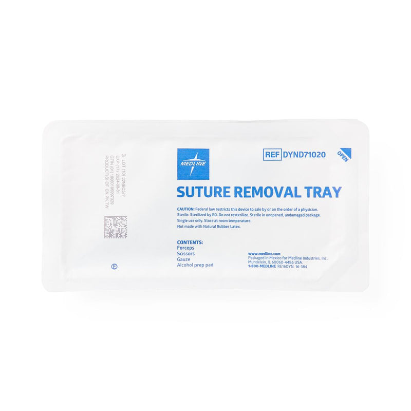 Suture Removal Tray with Wire Metal Littauer Scissors and Forceps, 40/CS  (DYND71020) Case of 40