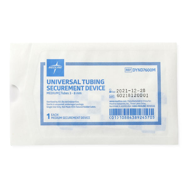Sterile Tube Securement Device, Fits 3.0 mm to 8.0 mm, Medium, 100/BX (DYND7600M) Box of 100