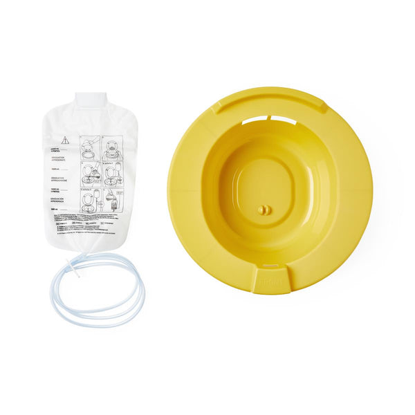 Sitz Bath Basin and Clamp with Printed Directions on 2,000 mL Solution Bag, Gold, 14" x 10-7/8" x 4", 10/CS  (DYND80101) Case of 10