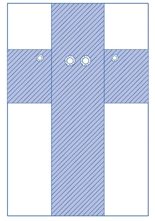 Femoral Angiography Drape with Radial Fenestrations and Absorbent Reinforcement, Sterile, Single Use, 86" x 148" (218 cm x 376 cm), 5/CS  (DYNJP4124) Case of 5