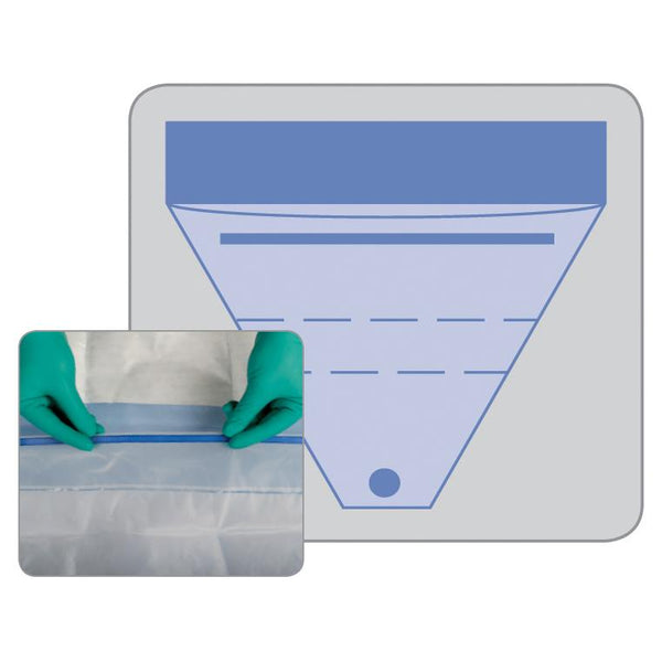 Invisishield Fluid Pouch with Drainage Port and 20" x 6" Adhesive Area, 20" x 20", 40/CS  (DYNJSD1016) Case of 40