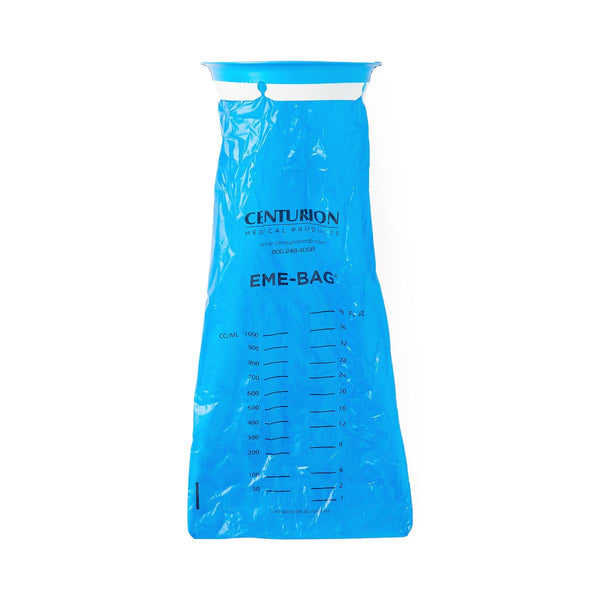 Centurion Emesis Bag with Rigid Ring, Graduated, Blue, HDPE, 144/CS  (EMEBAG) Case of 144