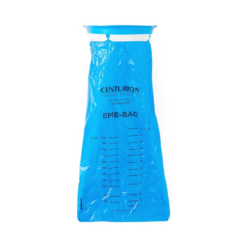 Centurion Emesis Bag with Rigid Ring, Graduated, Blue, HDPE, 144/CS  (EMEBAG) Case of 144